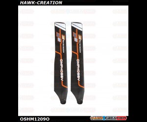 OMPHOBBY M1 EVO Main Blade 125  (Hard) Charm Orange OSHM1209O