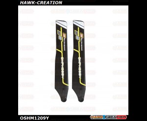 OMPHOBBY M1 EVO Main Blade 125  (Hard) Racing Yellow OSHM1209Y