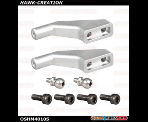 OMP Hobby M4 Main Rotor Grip Arm Set Silver OSHM4010S