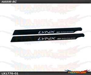Lynx Carbon Plastic Main Blade 250mm - 2Pcs, Black