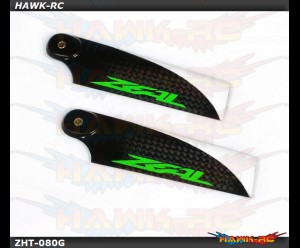 ZEAL Carbon Fiber Tail Blades 80mm (Green)