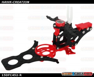 CNC AL and CF Main Frame Set (Red) - Trex 150 DFC