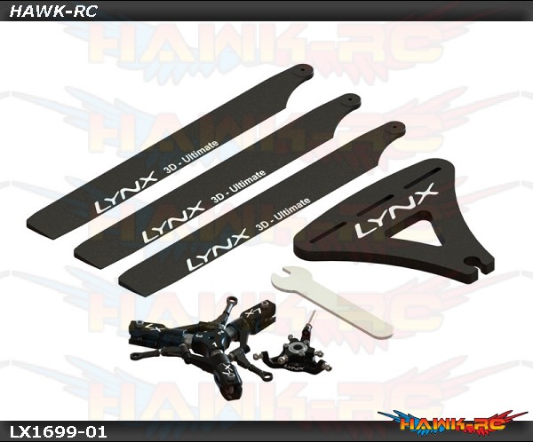 Black LX71603-CP LYNX Carbon-Plastic Main Blade 160mm 180CFX 