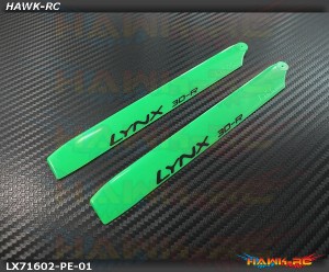 LYNX Plastic Main Blade 160 mm Green - Pro Edition -180CFX