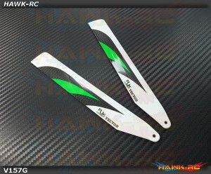 RJX Vector Green 157mm Premium CF Blades-for 180CFX