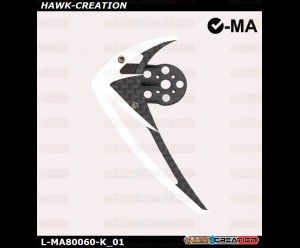 L-MA CNC Alu Tail Motor Mount w/CF Ver Fin Set FW200 - BLACK L-MA CNC Alu Tail Motor Mount w/CF Ver Fin Set FW200 - BLACK