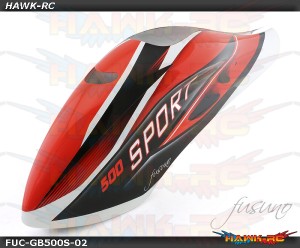 Fusuno Red Tornado Airbrush Fiberglass Canopy Goblin 500 Sport
