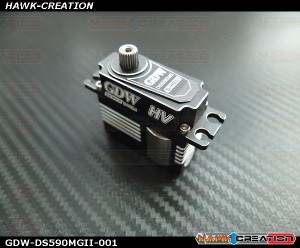 GDW DS590MGII Digital Mini Size Servo (Black)(Coreless 12Kg.cm@8.4V,0.07sec/60degree)
