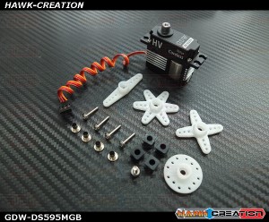 GDW DS595MG Digital Mini Size Tail Servo (Black)(Coreless 5.5Kg.cm@8.4V,0.03sec/60degree)
