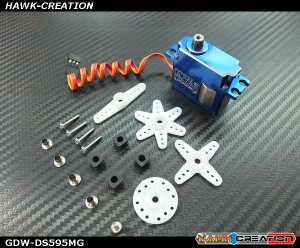 GDW DS595MG Digital Mini Size Tail Servo (Coreless 5.5Kg.cm@8.4V,0.03sec/60degree)