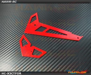 Hawk Creation Neon Red Fiberglass Hor/Ver Fins - GAUI X3