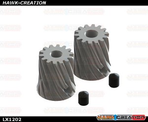 GAUI X3 - Carbon Steel Pinion 14T - Motor Shaft 3.17 / 3.50 Set