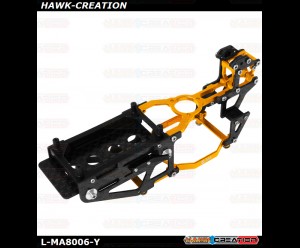 L-MA Precision Aluminum Carbon Fiber X Frame Set for OMPHOBBY M1 (Yellow)