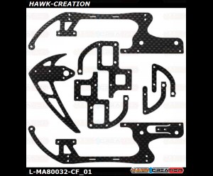 L-MA Carbon Fiber Logo 200 Style Frame and Tail Fin Set for OMPHOBBY M2 Explore, M2 V2