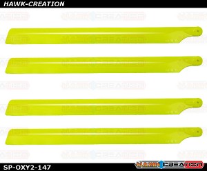 OXY2 - Plastic Main Blade 210mm, 2 set, Yellow