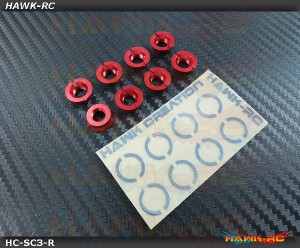 Hawk TX Switch Cap Red V3+ (Flat Bottom, Futaba TX, FrSky X9D)