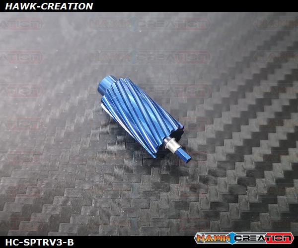 Hawk Creation CNC 7075 Alloy Slant Roller Button For Spektrum DX6i,7S,8,9 (Blue) - New