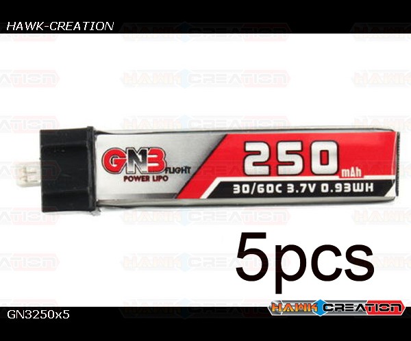 GAONENG 3.7V 250mAh 1S 30C/60C Lipo Battery for Blade Nano QX CP - 5pcs