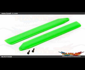 Hi-Performance Main Rotor Blade Set, Green: 130 X