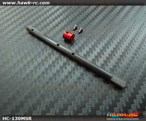 Hawk Creation 4mm Solid CF Main Shaft + CNC Collar (Red) For 130 X