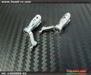 Hawk Creation CNC Main Blade Grips (Silver) For 130X