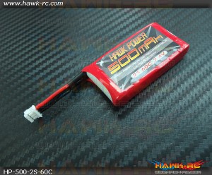 Hawk Power 2S 500mAh 60C Lipo For 130 X (Buy 3 get 1 Free)