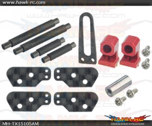 Aluminum/Carbon Fiber Frame Support set (RED) (for MH-TX15105)  - T-REX 150 DFC