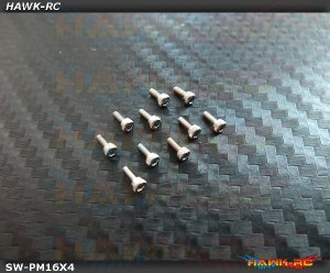 M1.6 x 4mm Hex Stainless Steel Screws (10pcs) - 180CFX