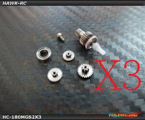 Hawk Creation Full Metal Servo Gears Combo (3 Servos) - Blade 180CFX