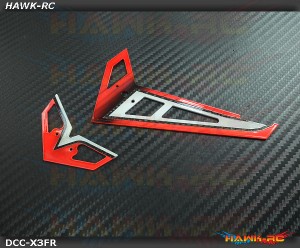 DC Airbrush Carbon Fiber Fins Set Passion Red - Gaui X3