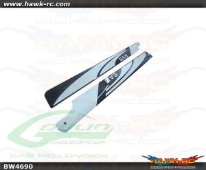 SAB 690mm Carbon Fiber Main Blades White - Goblin 700/700 Competition