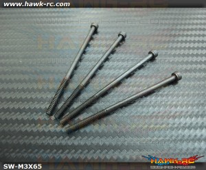 12.9 Class M3x65mm Tail Boom Lock Screw (4pcs) - Agile 7.2