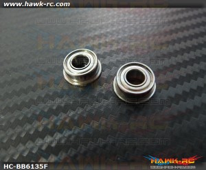 NMB SF686ZZ Flanged Bearings 6x13x5 (2pcs, 61-6135) For WARP 360 / OXY 5 Motor Shaft Extra Support 6mm Inner Diameter Bearing