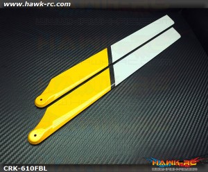 COROLIkits CF 610FBL Main Blade (Yellow-White)