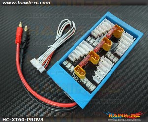 Hawk Creation Para Board V3 1-4 Parallel Charge Adapter XT-60 , 40A Fuse Protect
