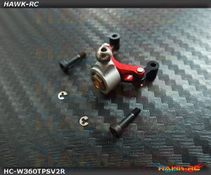 Hawk Creation Tail Pitch Slider V2 (3mm Shaft, Silver/Red) For Warp 360