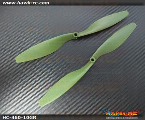 Hawk Creation 10x45 Propeller For Qudacopter (1pair, Green)