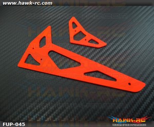 FUSUNO Neon Orange Fiberglass Horl/Ver Fins Trex 500 XL 1.5mm
