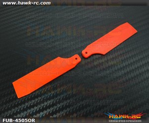 FUSUNO Extreme Stiff XS Plastic Neon Orange Tail Blade 62mm-450 Size