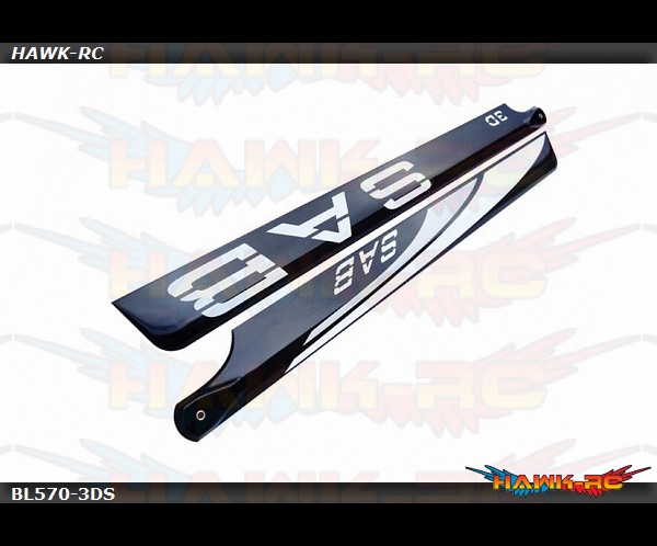SAB Black Line 570mm Main Blades (Silver)