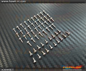 Hawk Upgrade X3 Self Tapping Hex Stainless Steel Screw Set (59pcs)