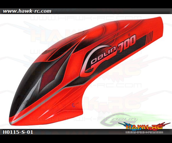 Canomod Furious RED airbrush canopy - Goblin 700