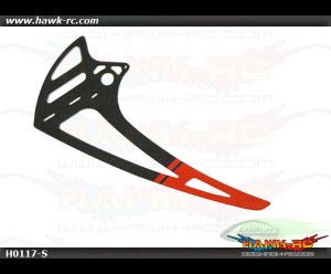 Carbon fiber vertical fin - RED (1pc) - Goblin 700