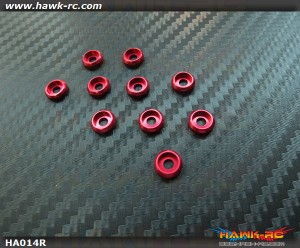 RJX Metal Finish cap for 3mm Screw (10pcs) Red