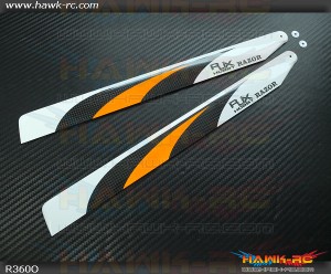 RJX  RAZOR  Orange  360mm Premium CF Blades-FBL Version  (XL Version)