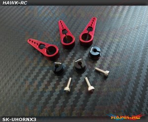 ServoKing Adjustable Center Servo Horn Red (6mm, Compatible FUTABA,DEKO, GDW ,3pcs)