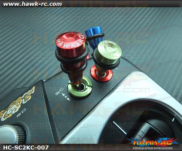 Hawk TX Switch Knobs Cap Red Short V3 2pcs, Fit All Brand TX