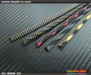 Hawk Creation Servo Wire Braided Sleeving Wrap 6mm/1M*5pcs (5 Colors)