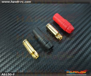 Amass AS150 7mm Anti Spark Connector (Female, Red/Black 1 Pair)