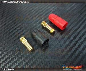 Amass AS150 7mm Anti Spark Connector (Male, Red/Black 1 Pair)